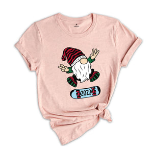 Gnome Skateboard Shirt, Christmas Gnome Shirt, Gnome T-Shirt, Funny Christmas Shirt, Cute Christmas Shirt, Holiday Apparel
