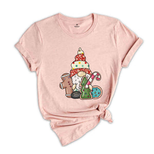 Gnomes Christmas Cookie Shirt, Holiday T-Shirt, Christmas Gift, Cute Christmas Tee, Gnome Cookie Baker Clothes, Gift for Christmas