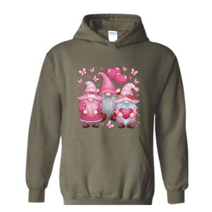 Gnomes Valentines Day Hoodie , Gnome Hearts Sweatshirt, Valentines Day Shirts for Women, Valentines Day Gift, Cute Gnome Sweatshirt