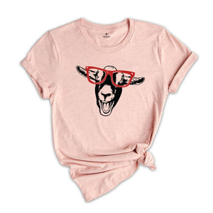 Goat Glasses Shirt, Animal Lover T-Shirt, Cute Goat Tee, Goat With Glasses, Cute Animal Shirt, Funny Goat Gift