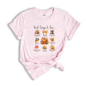 God Says I Am Shirt, Cute Fall Shirt, Fall Vibes Shirt, Halloween Shirt, Religious Shirt, Halloween Gift, Christian Shirt, Spooky Vibes