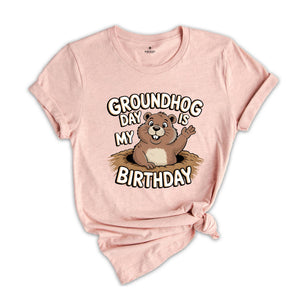 Groundhog Day Is My Birthday Shirt, Groundhogs Lovers Gift, Groundhog Day Tees, Cute Woodchucks Shirt, Animal Shirt, Animal Gift