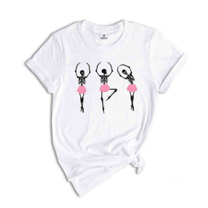 Halloween Ballet Skeleton T-Shirt, Ballet Dancing Skeletons Shirt, Halloween Gifts For Dancers, Spooky Season Tee