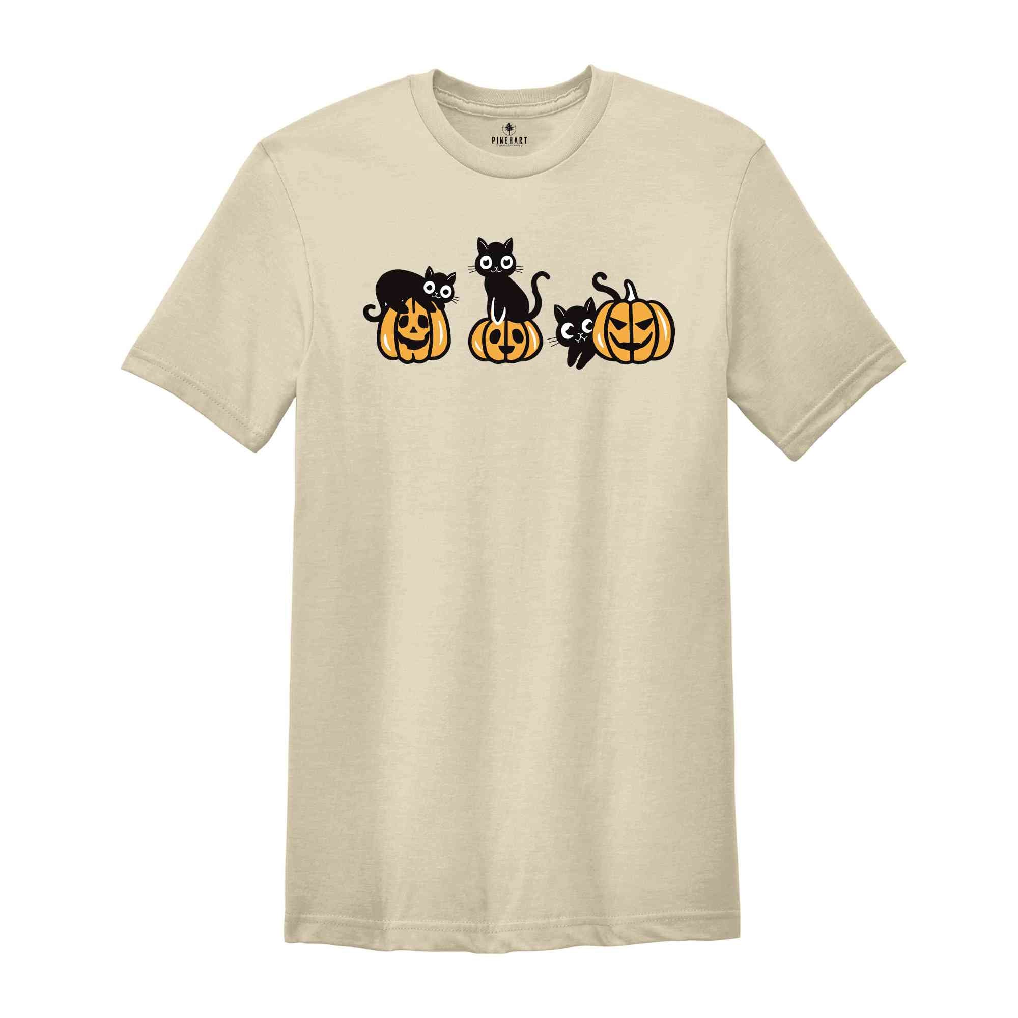 Halloween Cats Shirt, Pumpkins Halloween Shirt, Сute Cat Shirt, Halloween Cat Shirt, Black Cat Shirt, Cat Lover Shirt, Cat Shirt, Funny Cat