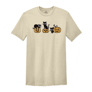 Halloween Cats Shirt, Pumpkins Halloween Shirt, Сute Cat Shirt, Halloween Cat Shirt, Black Cat Shirt, Cat Lover Shirt, Cat Shirt, Funny Cat