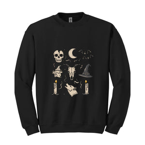 Halloween Elements Sweatshirt, Halloween Party Sweatshirt, Cute Halloween Sweater, Trendy Halloween Sweat