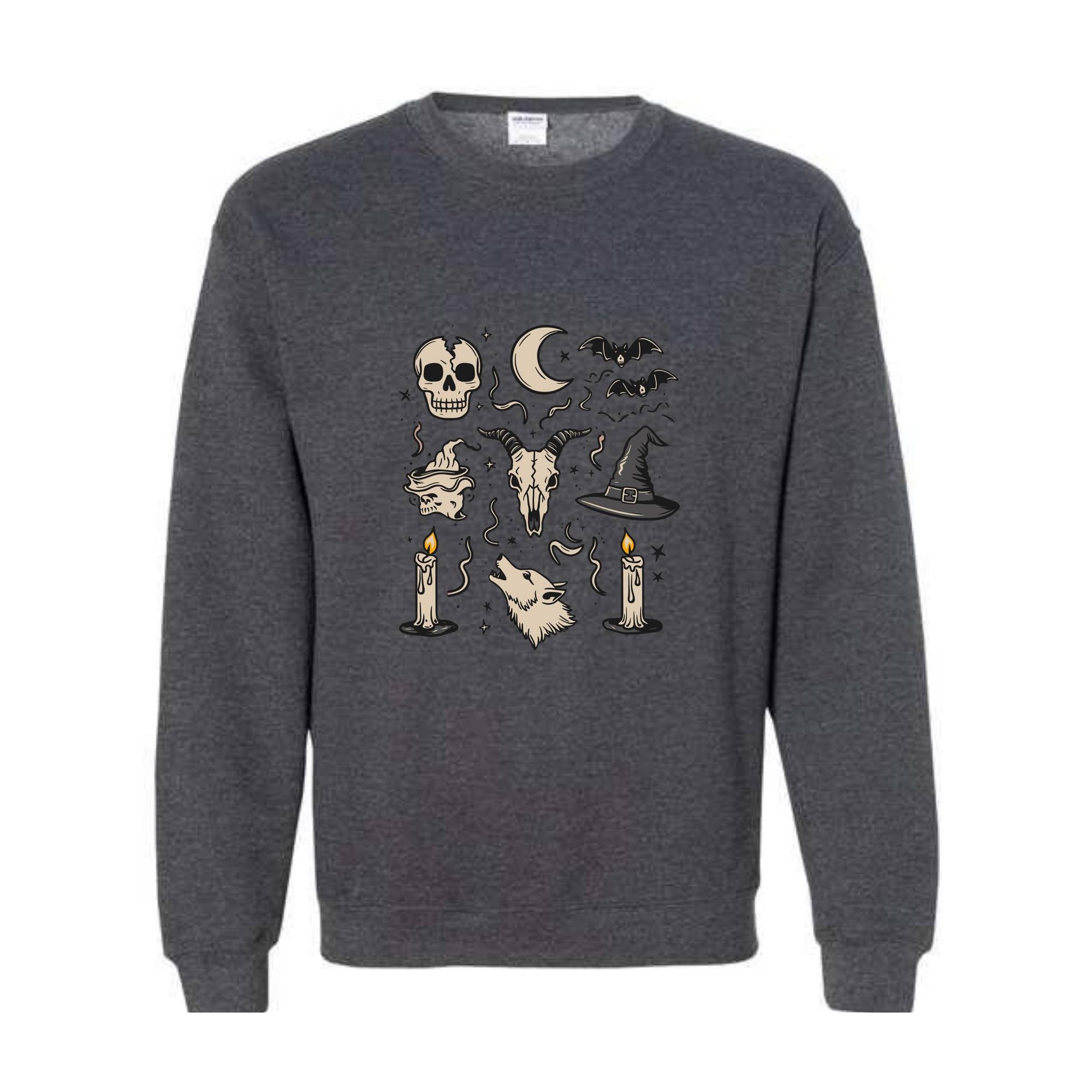 Halloween Elements Sweatshirt, Halloween Party Sweatshirt, Cute Halloween Sweater, Trendy Halloween Sweat