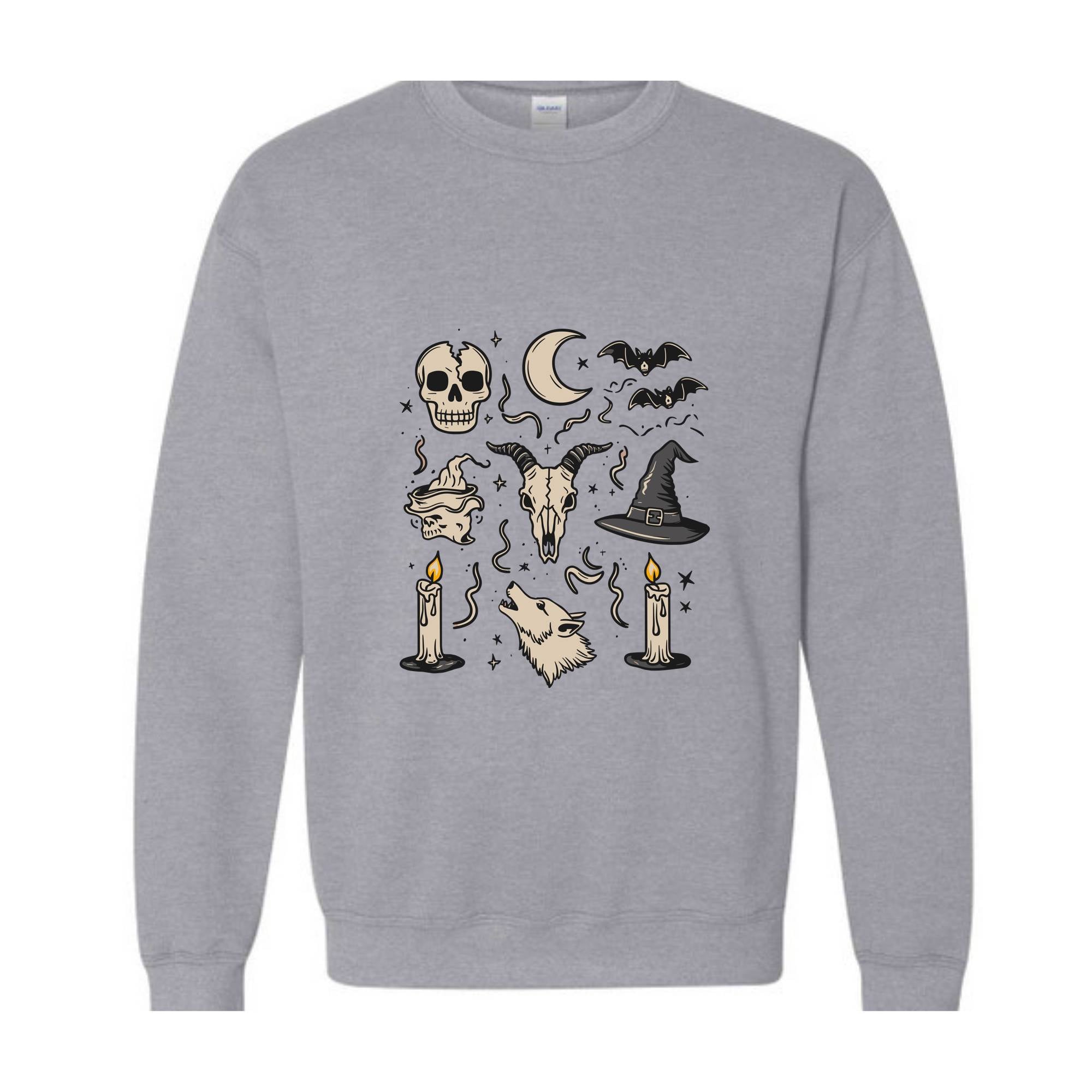 Halloween Elements Sweatshirt, Halloween Party Sweatshirt, Cute Halloween Sweater, Trendy Halloween Sweat