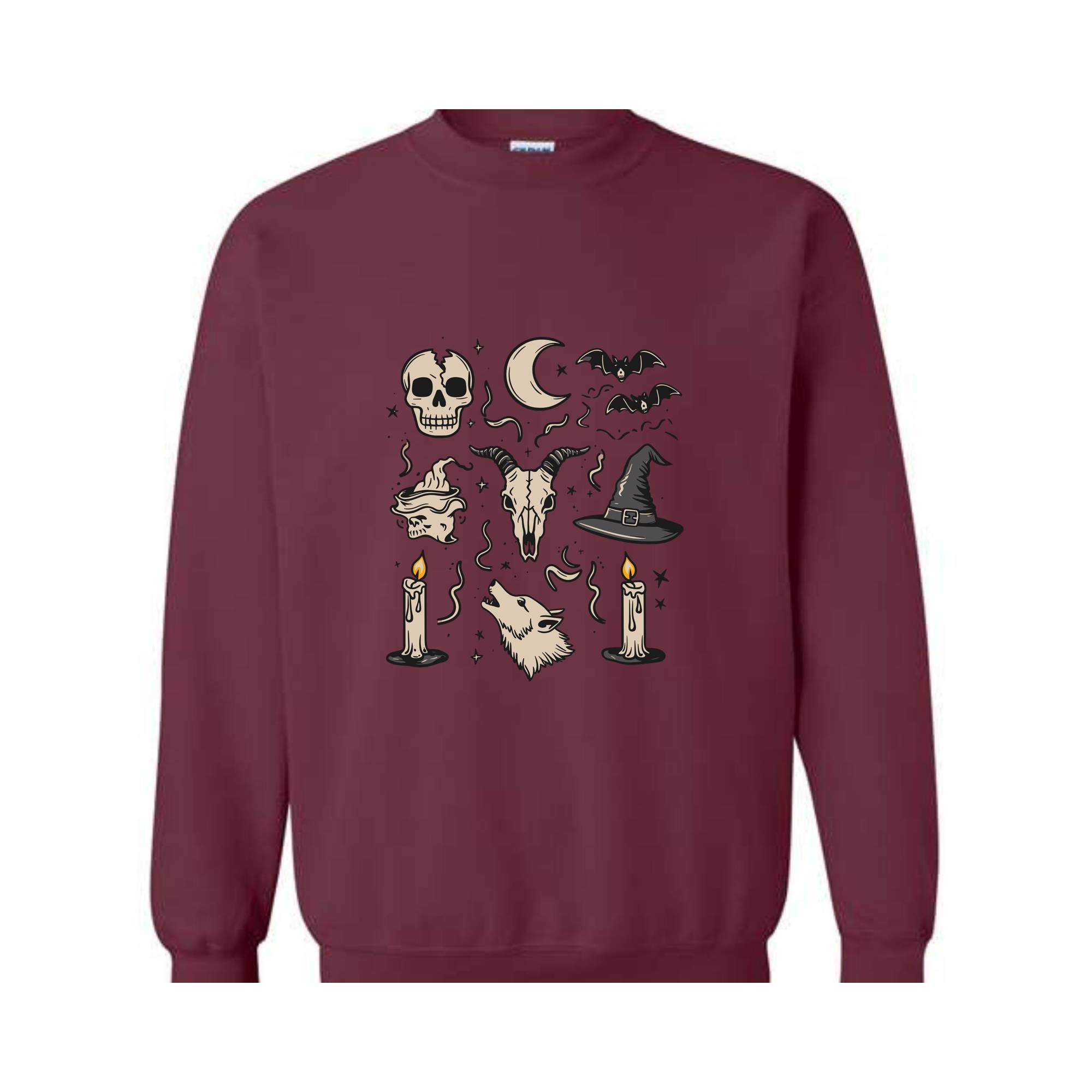 Halloween Elements Sweatshirt, Halloween Party Sweatshirt, Cute Halloween Sweater, Trendy Halloween Sweat