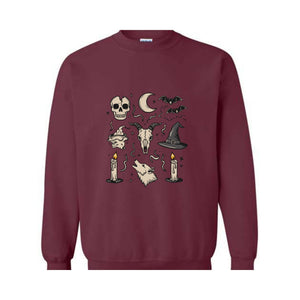 Halloween Elements Sweatshirt, Halloween Party Sweatshirt, Cute Halloween Sweater, Trendy Halloween Sweat