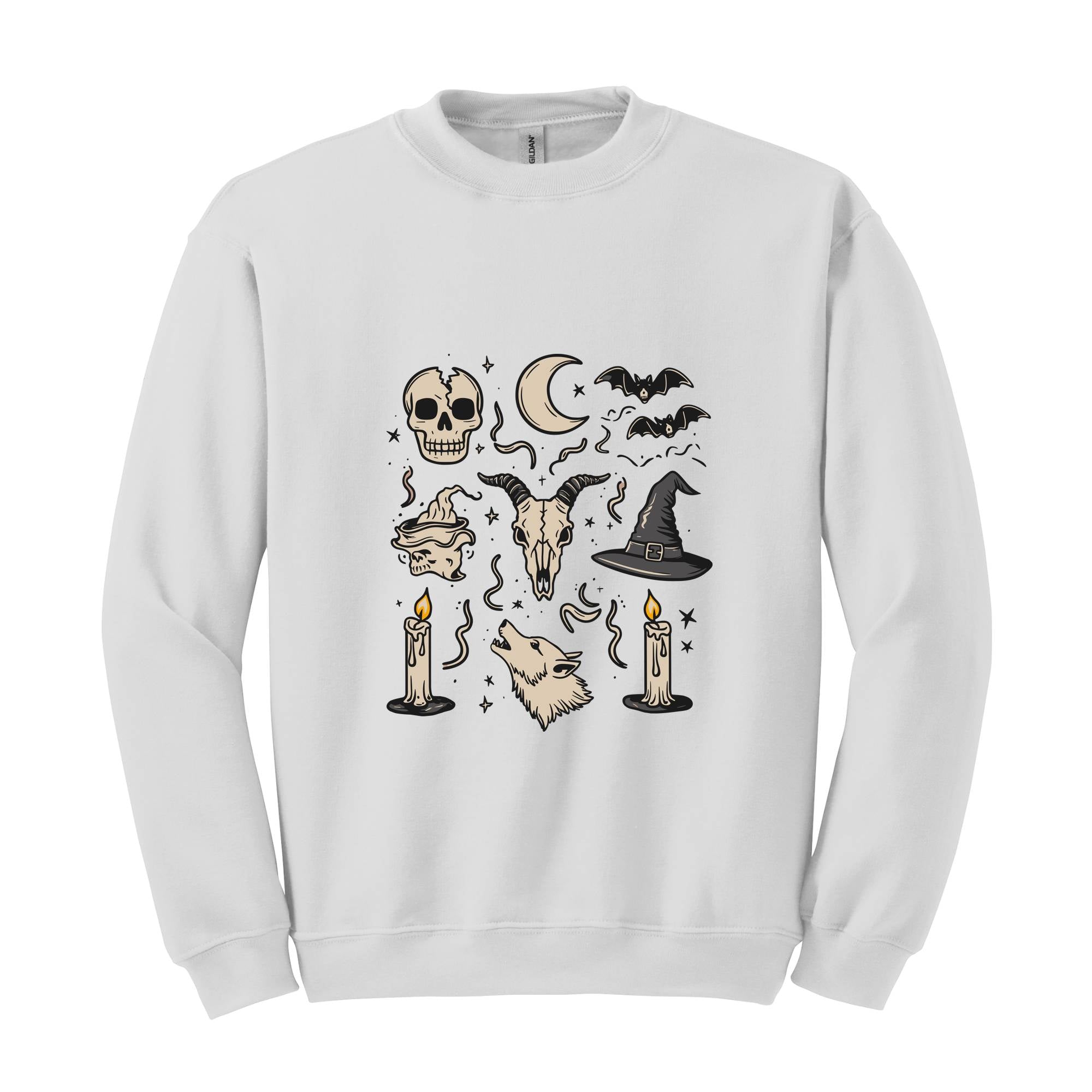 Halloween Elements Sweatshirt, Halloween Party Sweatshirt, Cute Halloween Sweater, Trendy Halloween Sweat