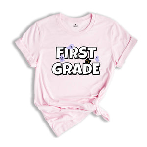Halloween First Grade Teacher Shirt, 1st Grade Teacher Halloween Shirt, Spooky First Grade Crew One Spooky Teacher Elementary Halloween Tee