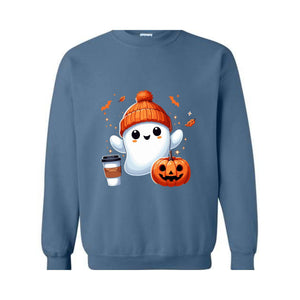 Halloween Ghost Sweatshirt, Cute Ghost Sweatshirt, Halloween T-shirt, Womens Halloween Shirt, Cute Fall Shirt, Spooky Season Sweatshirt