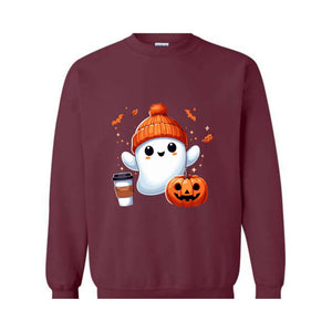 Halloween Ghost Sweatshirt, Cute Ghost Sweatshirt, Halloween T-shirt, Womens Halloween Shirt, Cute Fall Shirt, Spooky Season Sweatshirt