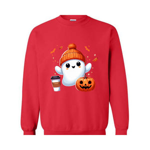 Halloween Ghost Sweatshirt, Cute Ghost Sweatshirt, Halloween T-shirt, Womens Halloween Shirt, Cute Fall Shirt, Spooky Season Sweatshirt