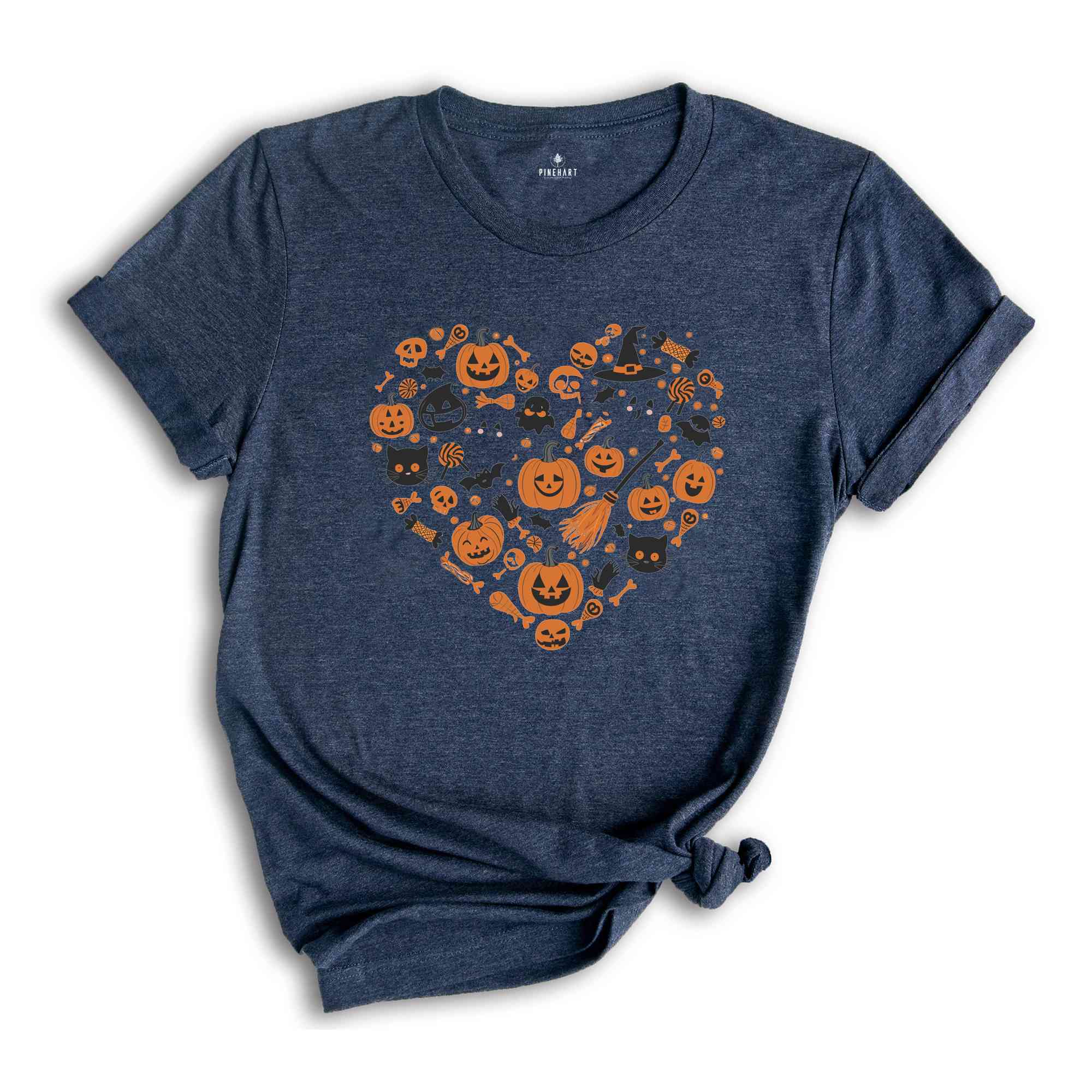 Halloween Heart Shirt, Spooky Season Shirt, Cute Ghost Shirt, Fall Rainbow Shirt, Autumn Shirt, Halloween Shirt