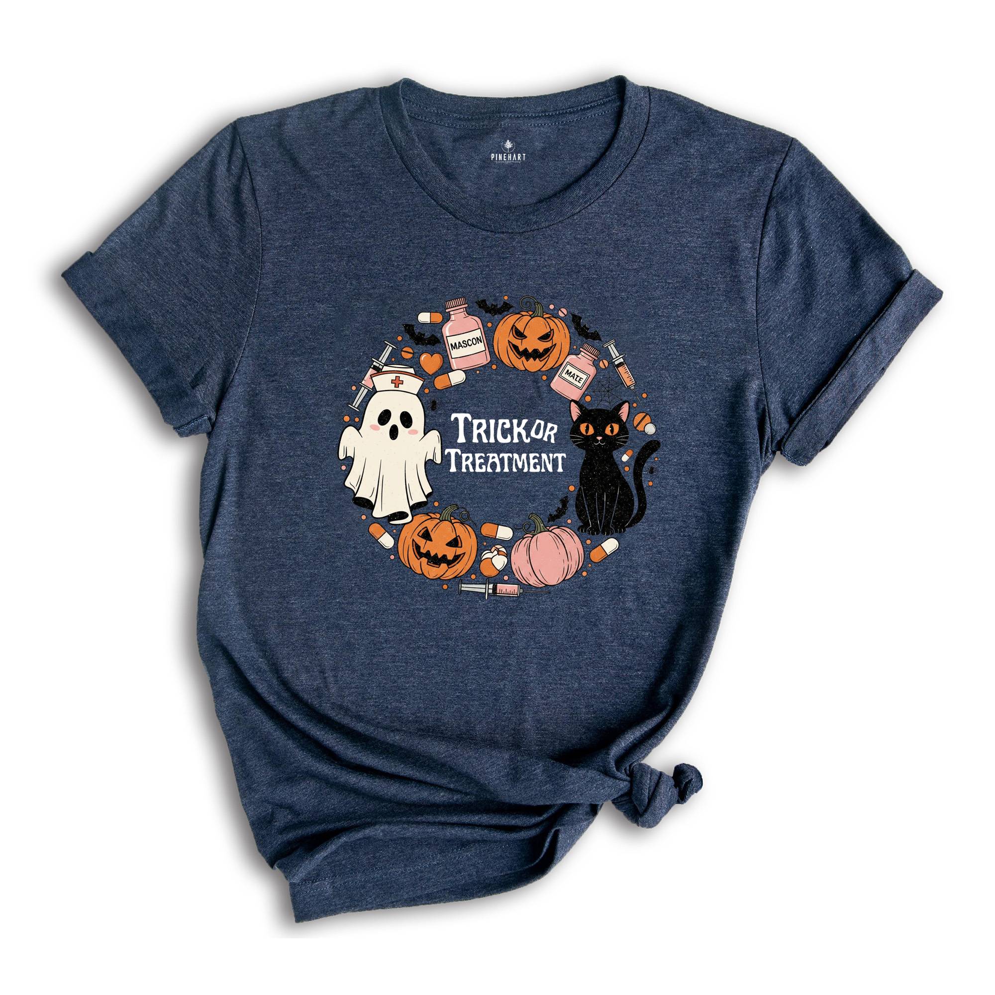 Halloween Nurse Shirt, Retro Spooky Nurse Gift for Women, Pumpkin Fall Nursing T-shirt, Hospital Ghost Boo Tee