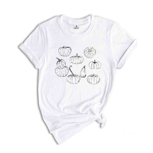 Halloween Pumpkin Shirt, Minimalist Halloween Shirt, Spooky Season T-Shirt, Fall Shirts for Women, Pumpkin Shirt