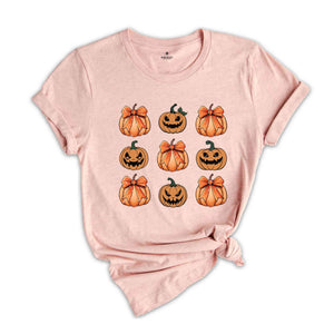 Halloween Pumpkin Shirt, Spooky Season Shirt, Coquette Bow Halloween, Fall Vibes Shirt, Retro Halloween Shirt, Pumpkin Shirt