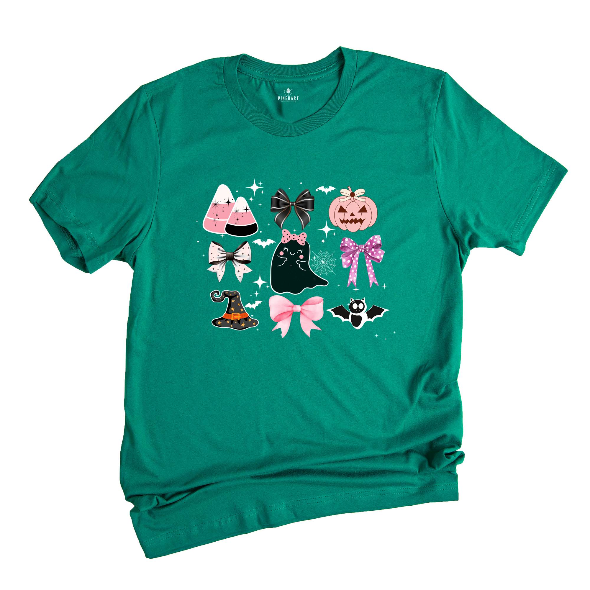 Halloween Shirt, Halloween Spooky Shirt, Fall Shirt, Pink Girly Bows Halloween Tee, Cute Ghost Shirt, Halloween Gift
