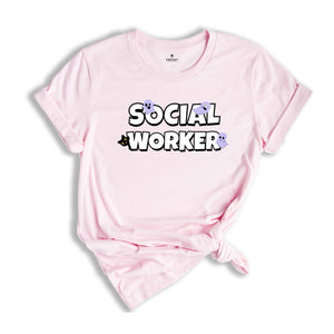 Halloween Social Worker Shirt, School Social Worker Gift, School Social Worker T-shirt, Spooky Social Worker Shirt, Ghost Tee