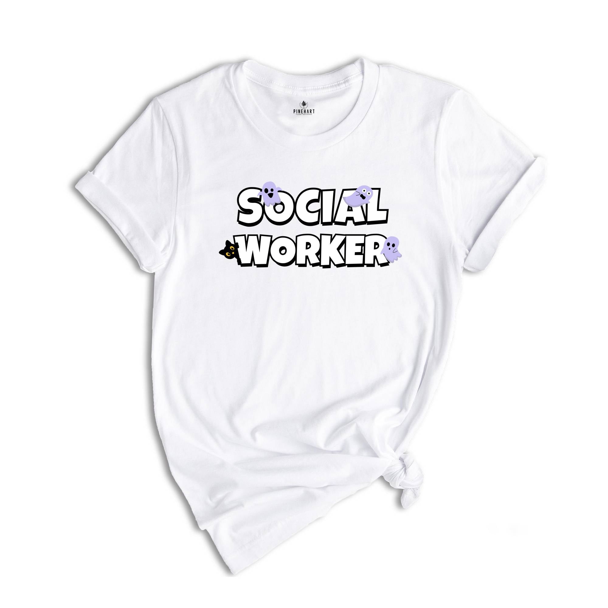 Halloween Social Worker Shirt, School Social Worker Gift, School Social Worker T-shirt, Spooky Social Worker Shirt, Ghost Tee