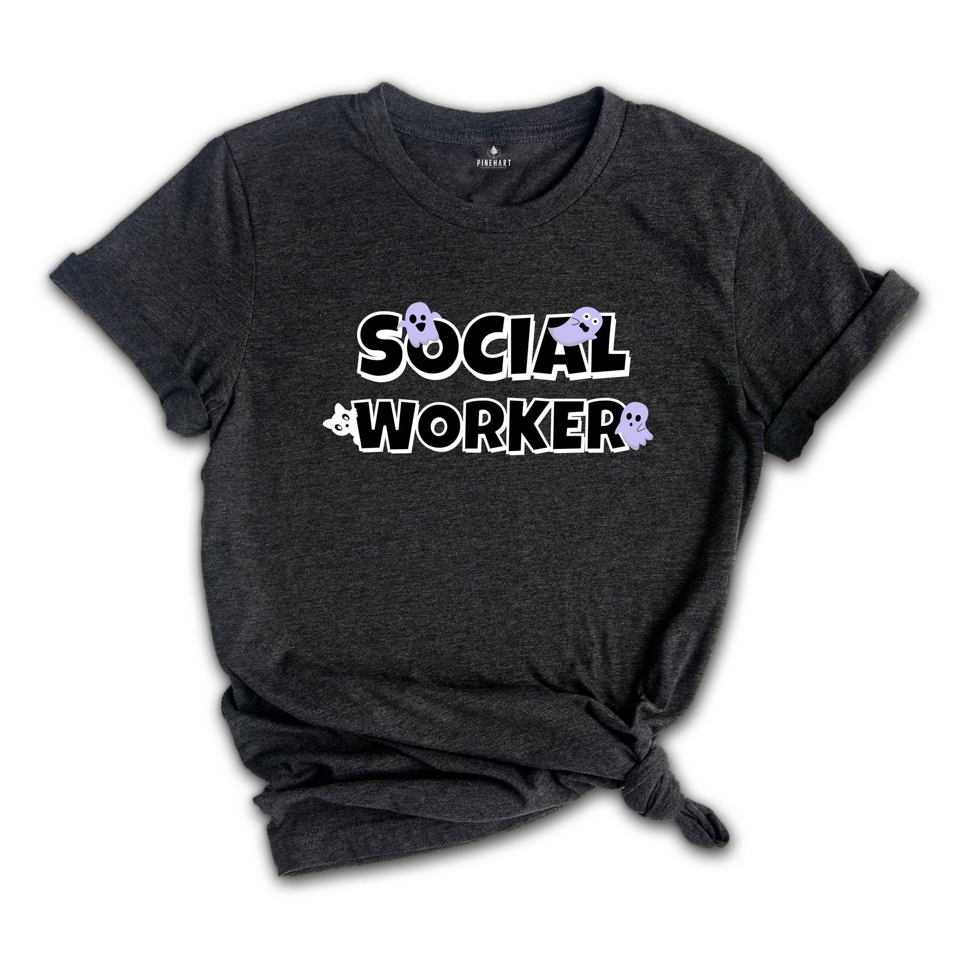Halloween Social Worker Shirt, School Social Worker Gift, School Social Worker T-shirt, Spooky Social Worker Shirt, Ghost Tee