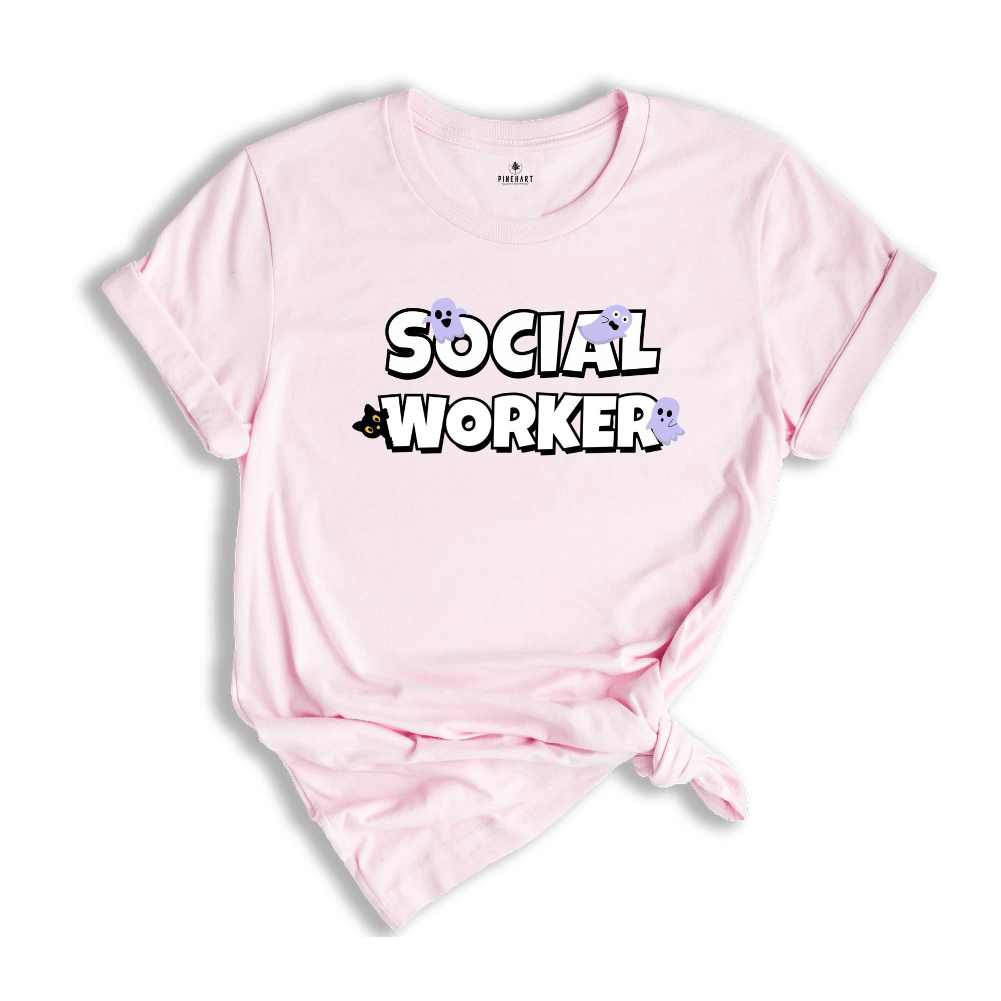 Halloween Social Worker Shirt, School Social Worker Gift, School Social Worker T-shirt, Spooky Social Worker Shirt, Ghost Tee