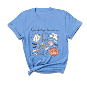 Halloween Spooky Nurse Shirt, Halloween Shirt, Spooky Pumpkin Shirt, Halloween Party Shirt, Retro Halloween Shirt