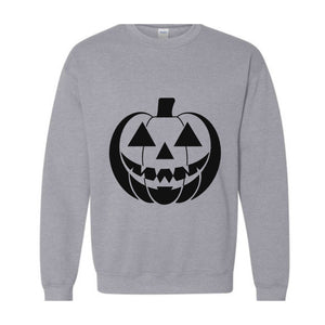 Halloween Sweatshirt, Pumpkin Face Crewneck, Funny Halloween crewneck, Jack O Lantern, Spooky Sweatshirt, Halloween Monster Sweater