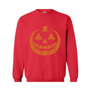 Halloween Sweatshirt, Pumpkin Face Crewneck, Funny Halloween crewneck, Jack O Lantern, Spooky Sweatshirt, Halloween Monster Sweater