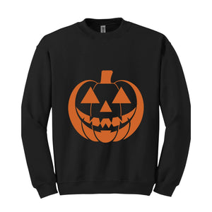 Halloween Sweatshirt, Pumpkin Face Crewneck, Funny Halloween crewneck, Jack O Lantern, Spooky Sweatshirt, Halloween Monster Sweater