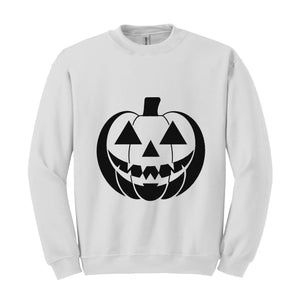 Halloween Sweatshirt, Pumpkin Face Crewneck, Funny Halloween crewneck, Jack O Lantern, Spooky Sweatshirt, Halloween Monster Sweater
