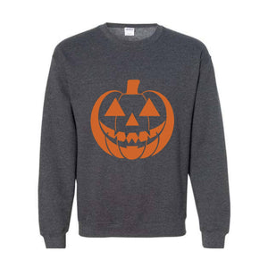 Halloween Sweatshirt, Pumpkin Face Crewneck, Funny Halloween crewneck, Jack O Lantern, Spooky Sweatshirt, Halloween Monster Sweater