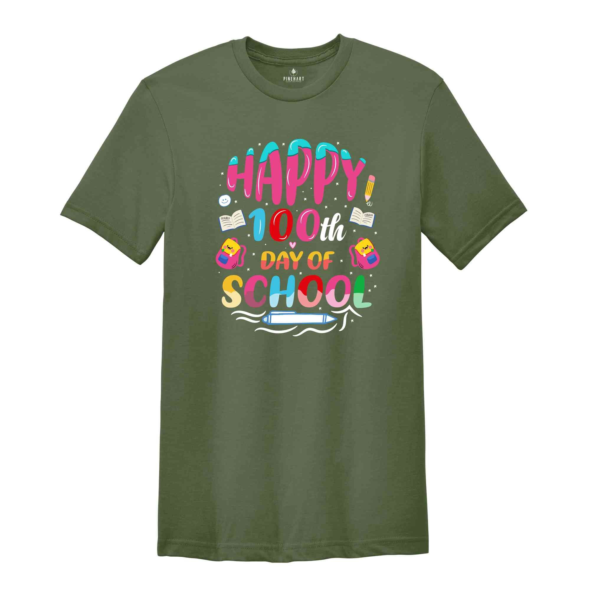 Happy 100th Day Of School Shirt, School Appreciation, Teacher Shirt, 100th Day Of School Gift, School Shirt, Back To School Shirt