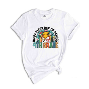 Happy First Day Of School Shirt, 4th Grade Shirt, 4th Grade Teacher, 4th Grade Gift, Back To School Shirt, Retro School Shirt, Teacher Gift