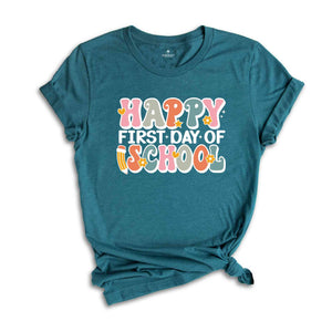 Happy First Day Of School Shirt, Back to School Teacher Shirt, First Day of School Shirt for Teachers, Gifts For Teachers