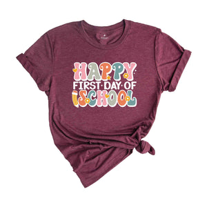 Happy First Day Of School Shirt, Back to School Teacher Shirt, First Day of School Shirt for Teachers, Gifts For Teachers