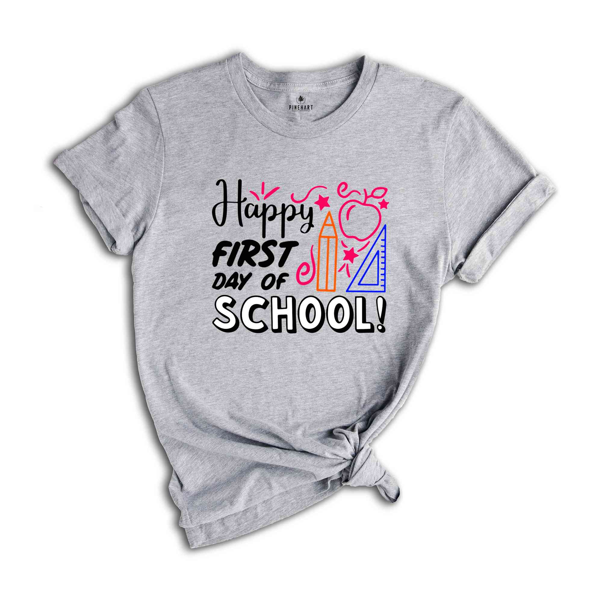 Happy First Day of School Teacher Shirt, Back to School Shirt for Teachers, Teacher Shirt Back to School Shirt Teacher Gift