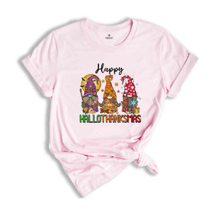 Happy Hallothanksmas Shirt, Gnomes T-Shirt, Thanksgiving Apparel, Christmas Gnomes Shirt, Halloween Gnome Shirt
