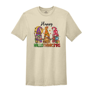 Happy Hallothanksmas Shirt, Gnomes T-Shirt, Thanksgiving Apparel, Christmas Gnomes Shirt, Halloween Gnome Shirt