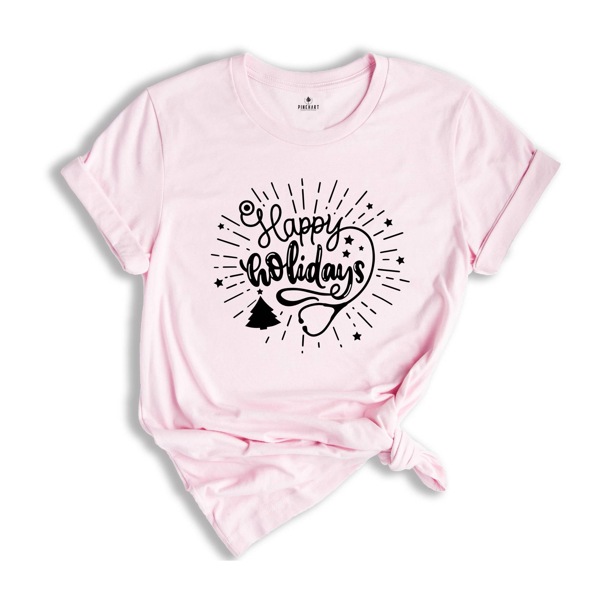 Happy Holidays Nurse Shirt, Nurse Christmas T-shirt, Christmas Outfit, Nursing School Tee, Nurse Xmas Gift