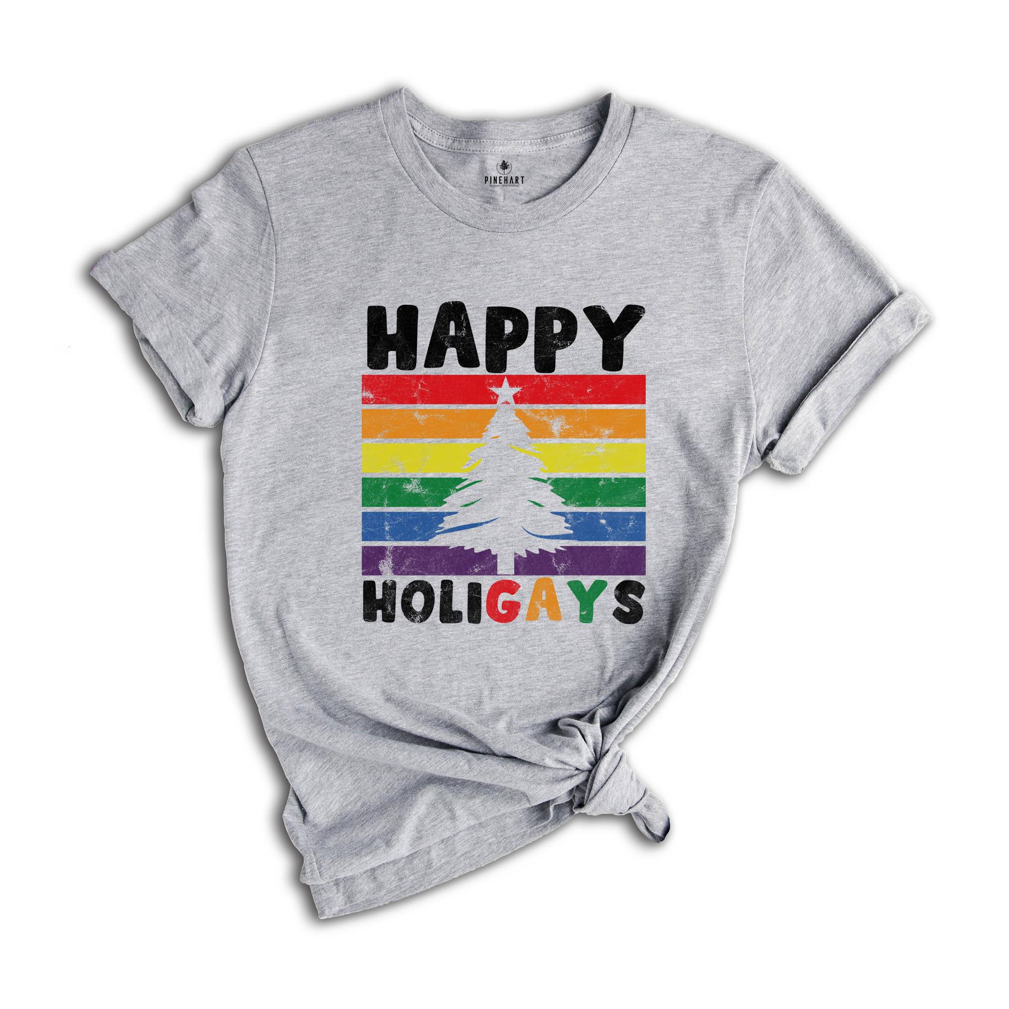 Happy Holigays Shirt, Lgbtq Gift, Lgbtq Christmas, Santa Shirt, Christmas Gift, Matching Christmas, Christmas Shirt, Gay Christmas Gift