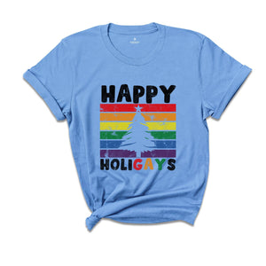 Happy Holigays Shirt, Lgbtq Gift, Lgbtq Christmas, Santa Shirt, Christmas Gift, Matching Christmas, Christmas Shirt, Gay Christmas Gift