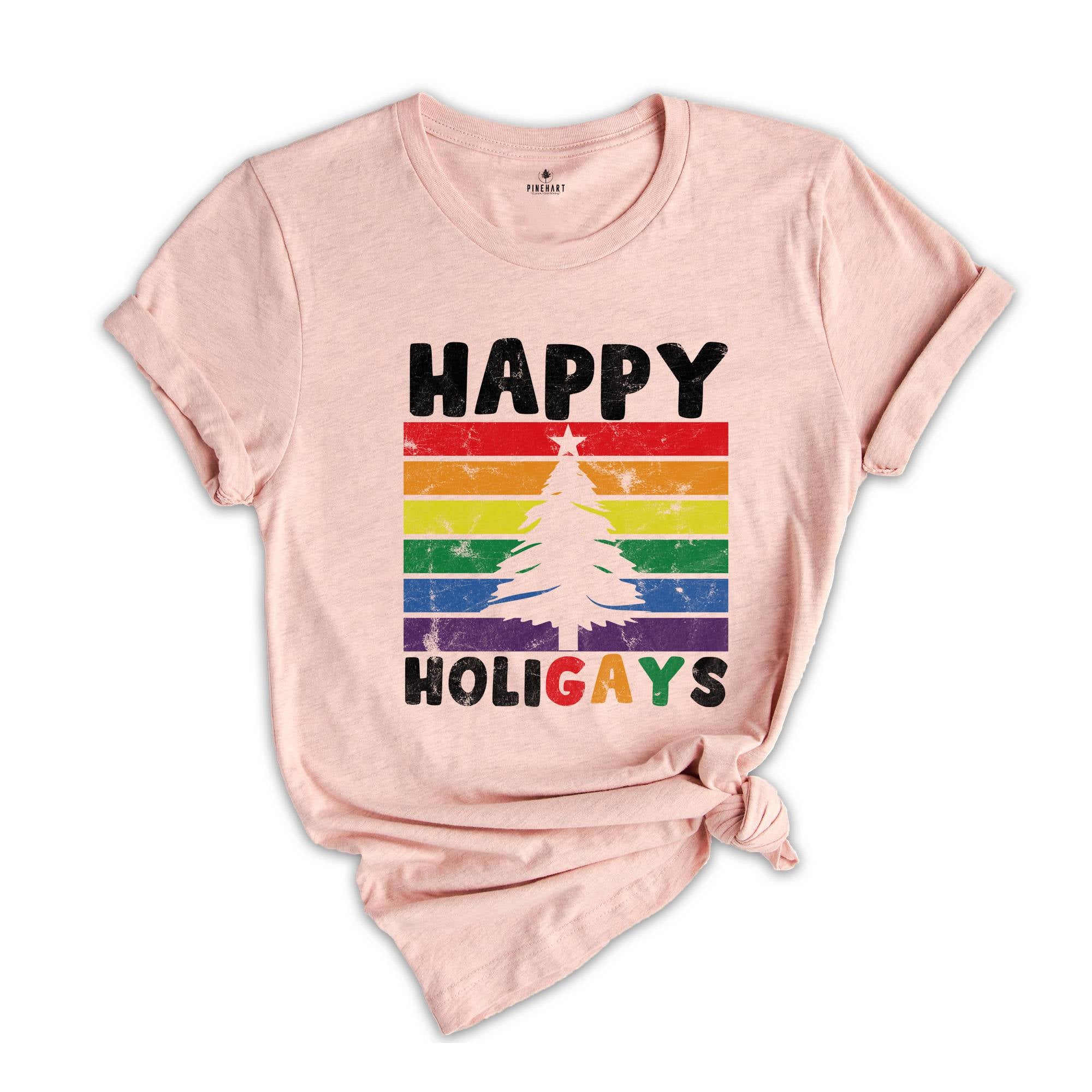 Happy Holigays Shirt, Lgbtq Gift, Lgbtq Christmas, Santa Shirt, Christmas Gift, Matching Christmas, Christmas Shirt, Gay Christmas Gift