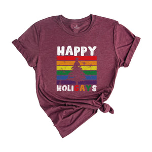 Happy Holigays Shirt, Lgbtq Gift, Lgbtq Christmas, Santa Shirt, Christmas Gift, Matching Christmas, Christmas Shirt, Gay Christmas Gift