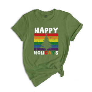 Happy Holigays Shirt, Lgbtq Gift, Lgbtq Christmas, Santa Shirt, Christmas Gift, Matching Christmas, Christmas Shirt, Gay Christmas Gift
