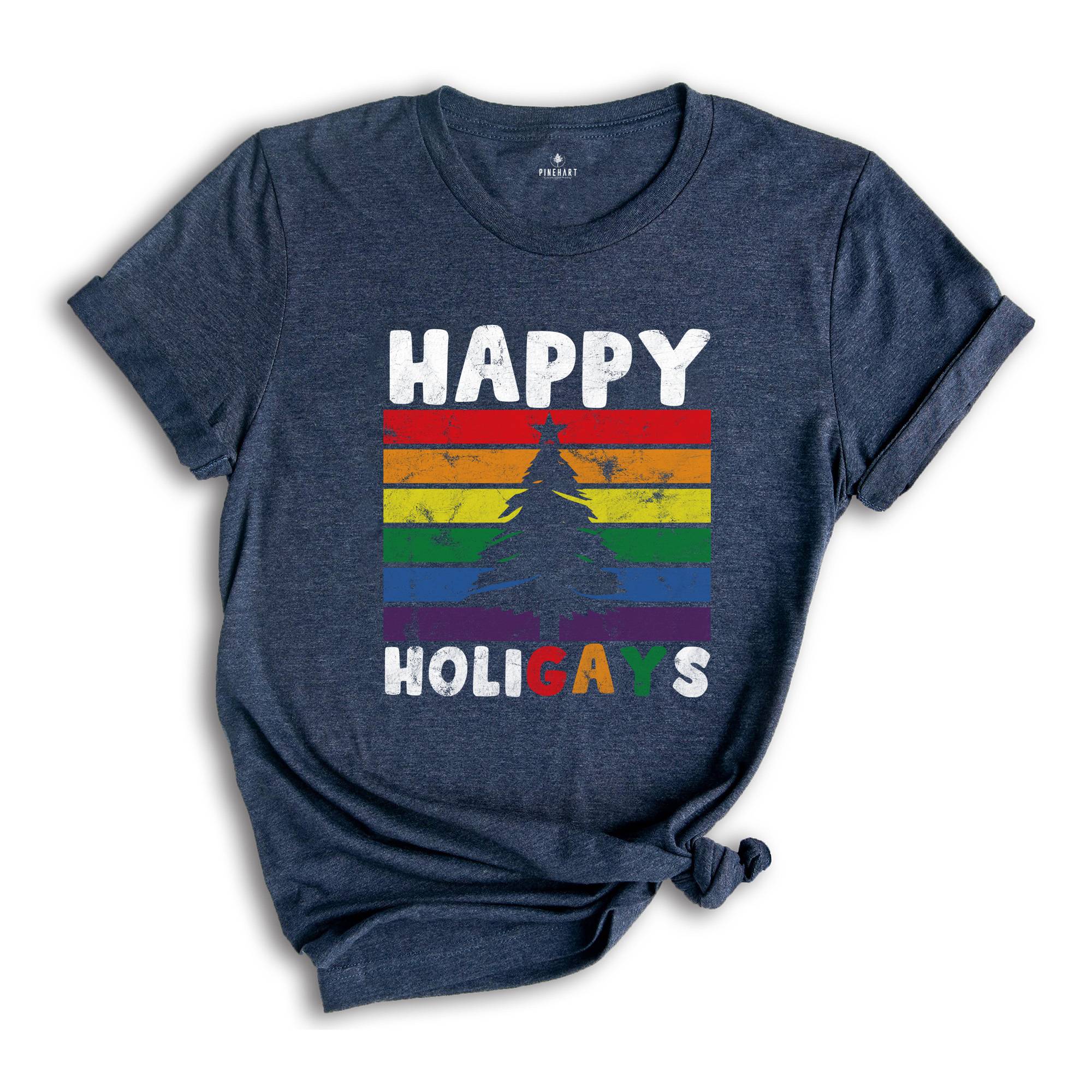 Happy Holigays Shirt, Lgbtq Gift, Lgbtq Christmas, Santa Shirt, Christmas Gift, Matching Christmas, Christmas Shirt, Gay Christmas Gift