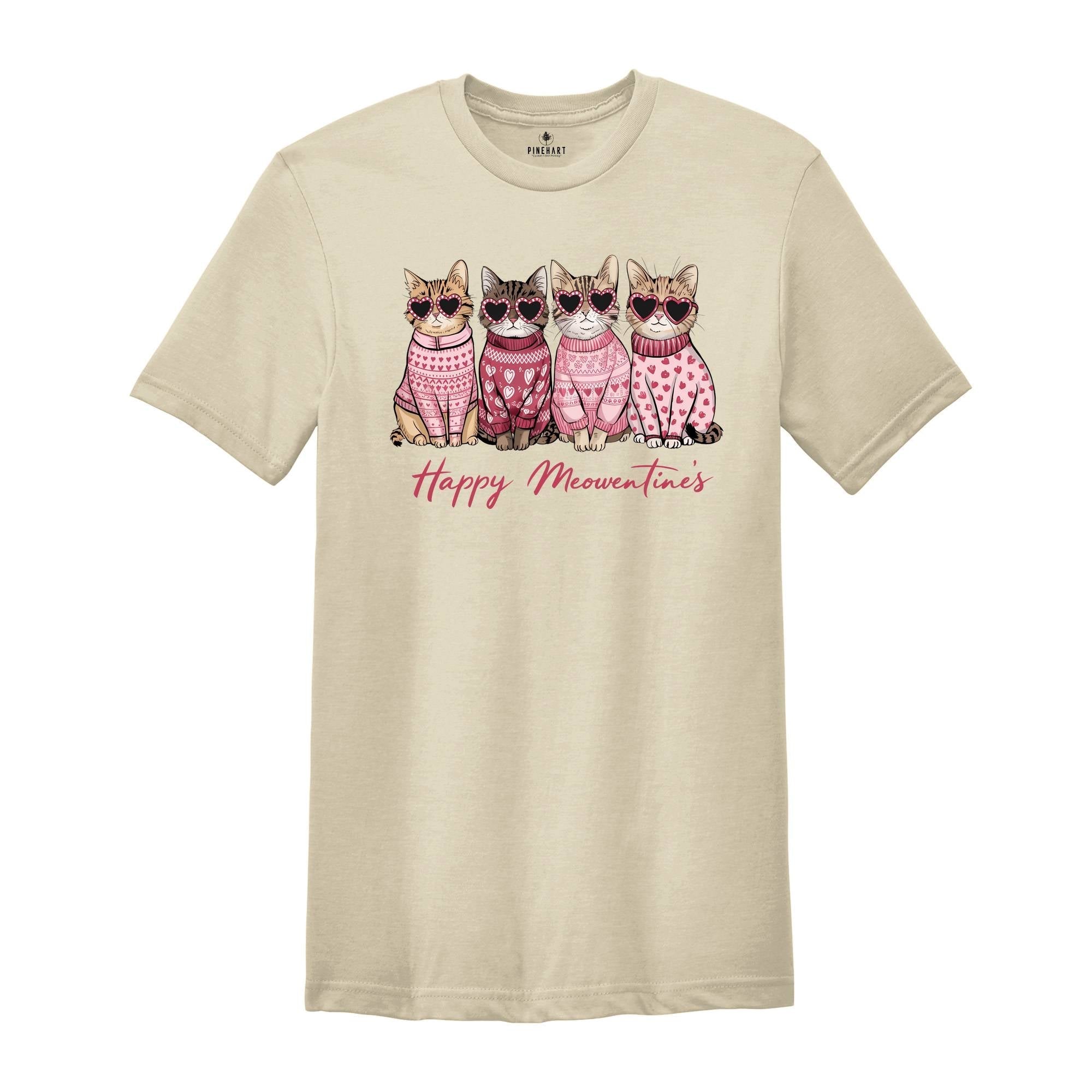 Happy Meowentine's Cat Shirt, Cute Valentines T-Shirt, Cat Lover Shirt, Cat Shirt, Valentines Shirt, Cat Lover Tee, Cat Mom, Valentines Gift