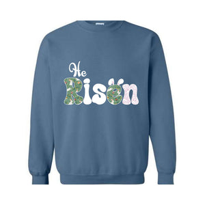 He Is Risen Easter Sweatshirt, Risen Sweatshirt, Easter Bible Verse Hoodie, Retro Easter Hoodie, Religious Sweatshirt, Christian Apparel